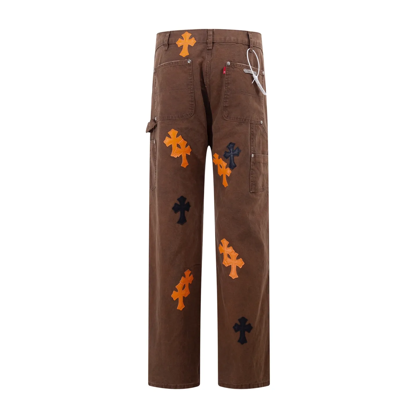 P290 Style No.: H93 Croxin & 𝐂𝐡𝐫𝐨𝐦𝐞 𝐇𝐞𝐚𝐫𝐭 Pingtai SS25 large colored leather denim logging pants. Styles with different washed textures are very friendly to people with thin legs. The slightly flared version perfectly modifies the leg shape. The timeless and moderate length makes it easy to match and match. It is the basis for various styles and is a must-have in your wardrobe! The fabric is stiff but also makes the upper body soft without losing texture. The washing process is even more perfect. It is a must-have item for everyone! ! !  Color: primary color Size: 28-30-32-34-36